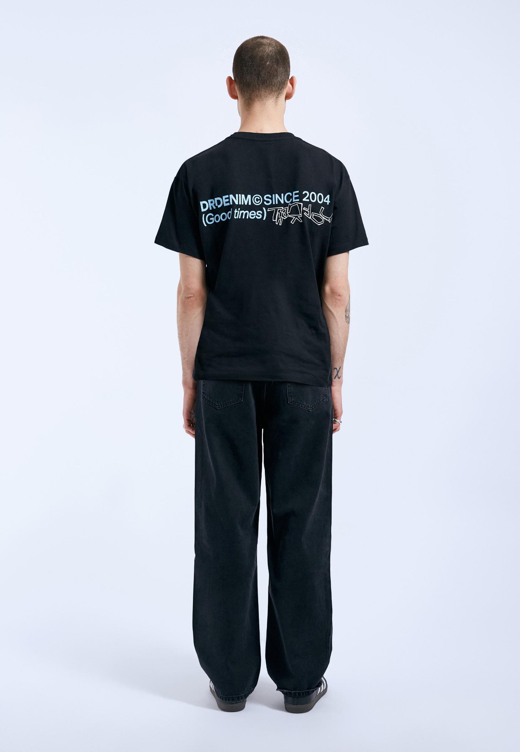 czarny t-shirt nadruk