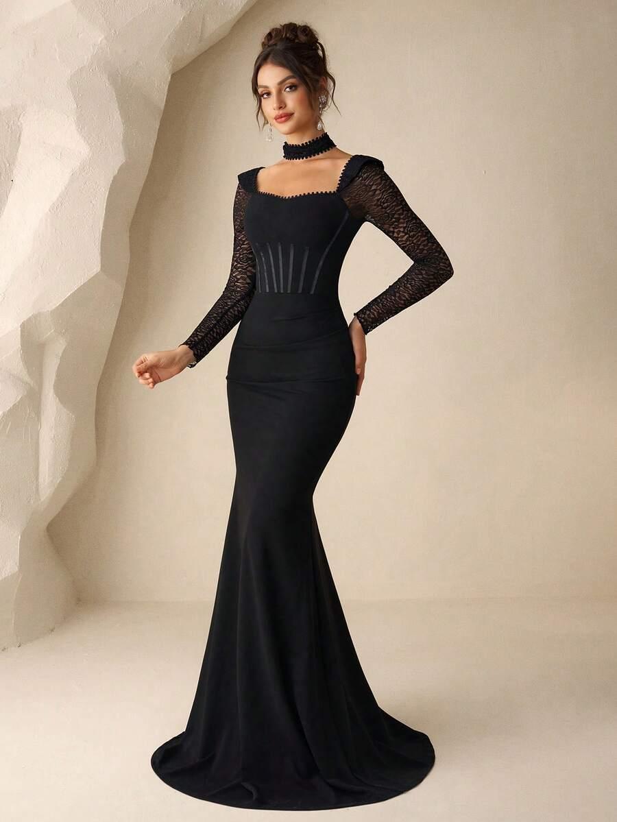 CZARNA MAXI SUKIENKA