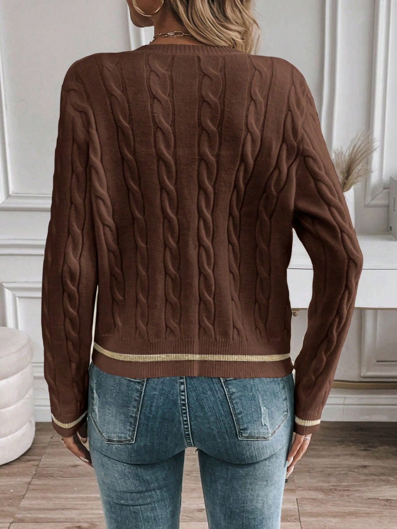 BRĄZOWY SWETER KARDIGAN