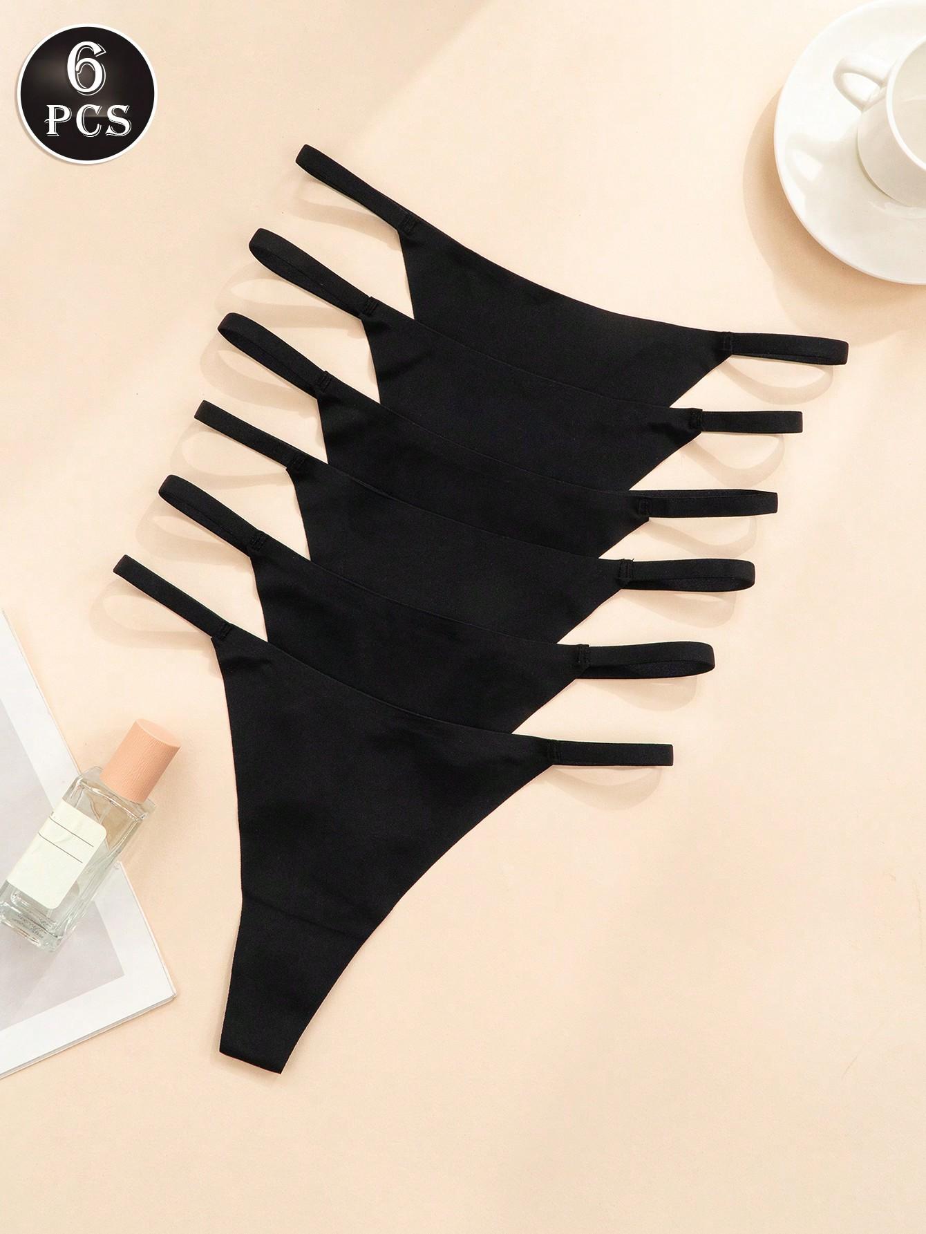 czarne majtki stringi 6-pack