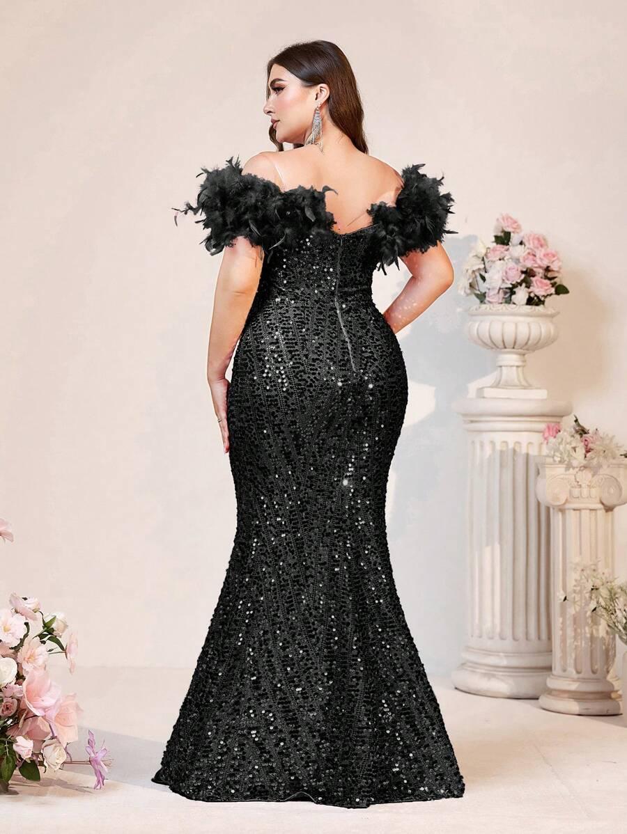 CZARNA SUKIENKA MAXI POŁYSK