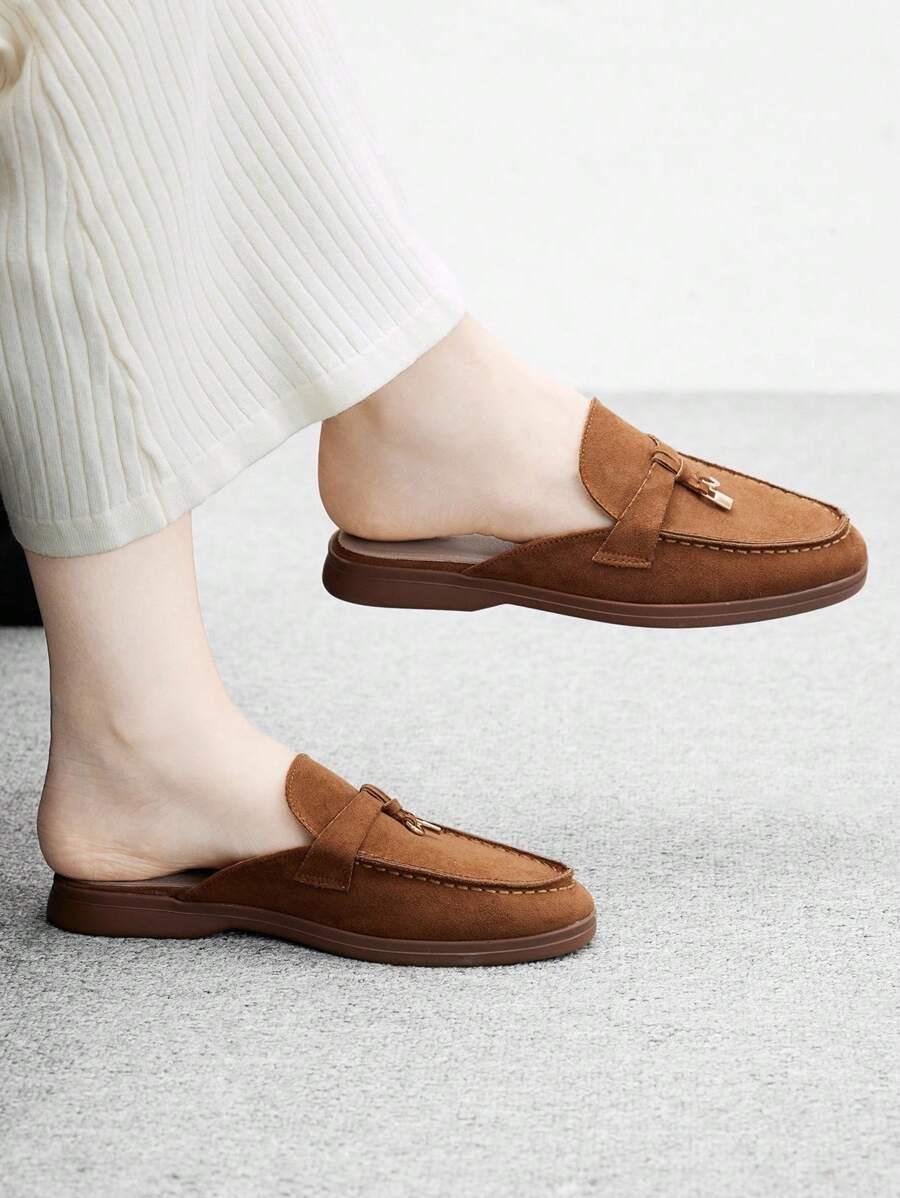 BRĄZOWE WSUWANE BUTY