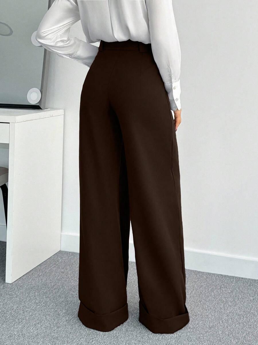 BRĄZOWE ELEGANCKIE SPODNIE