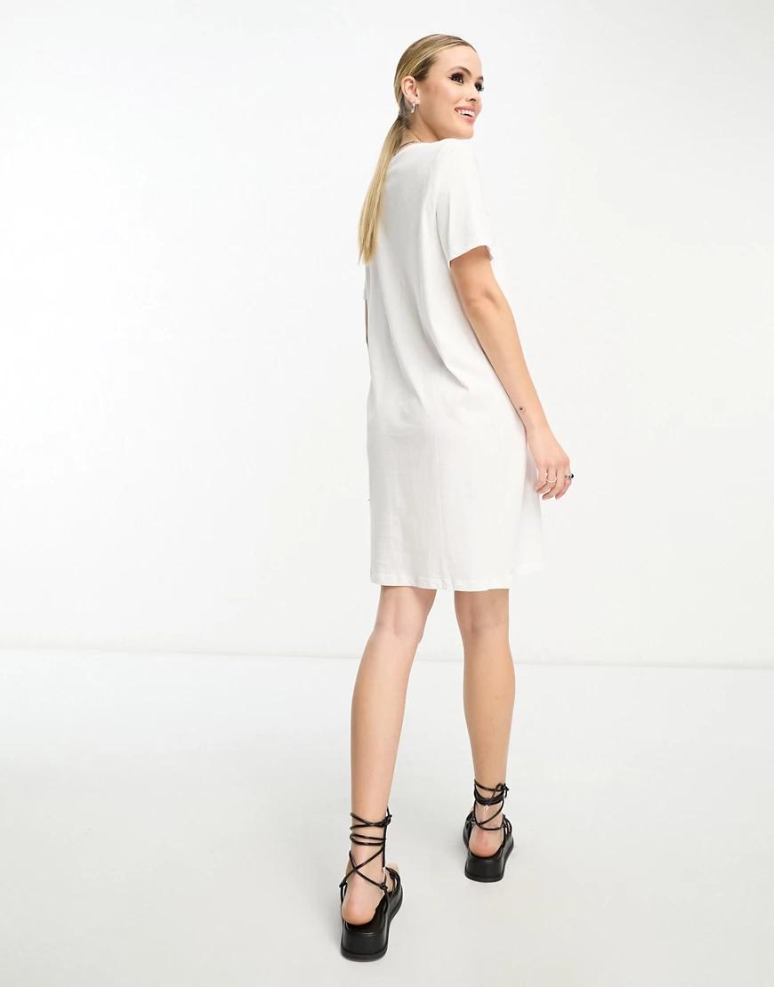 biała mini sukienka krótki rękaw