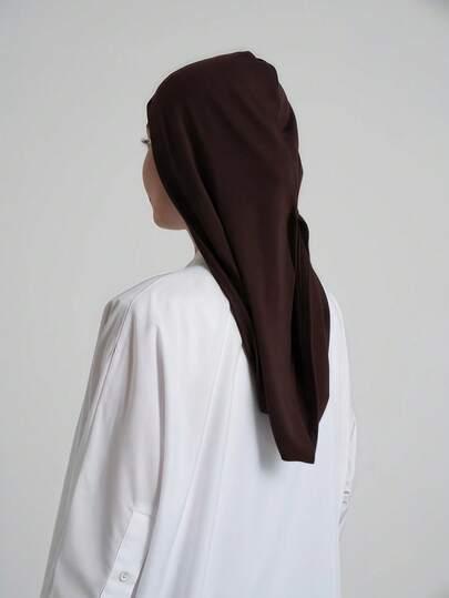 brązowy hidżab turban
