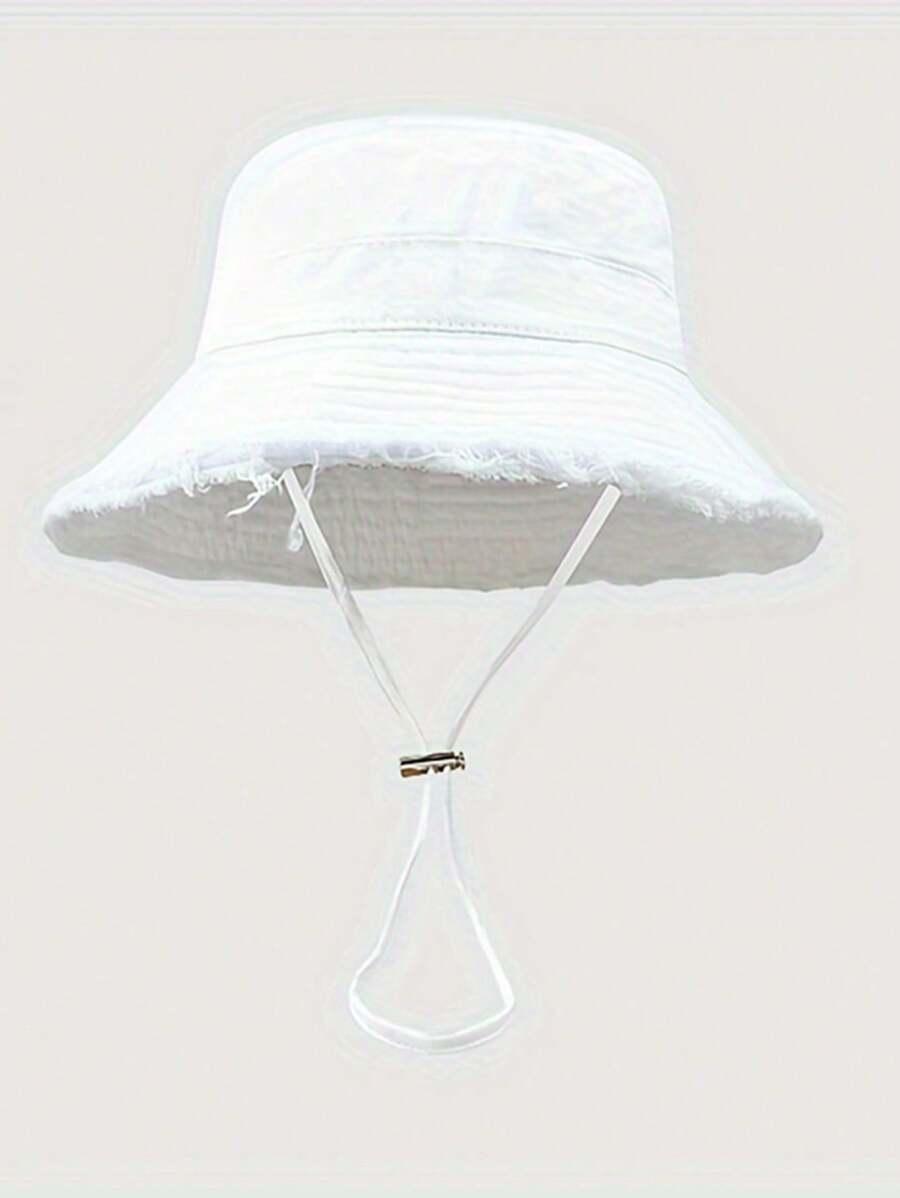 biały kapelusz bucket 