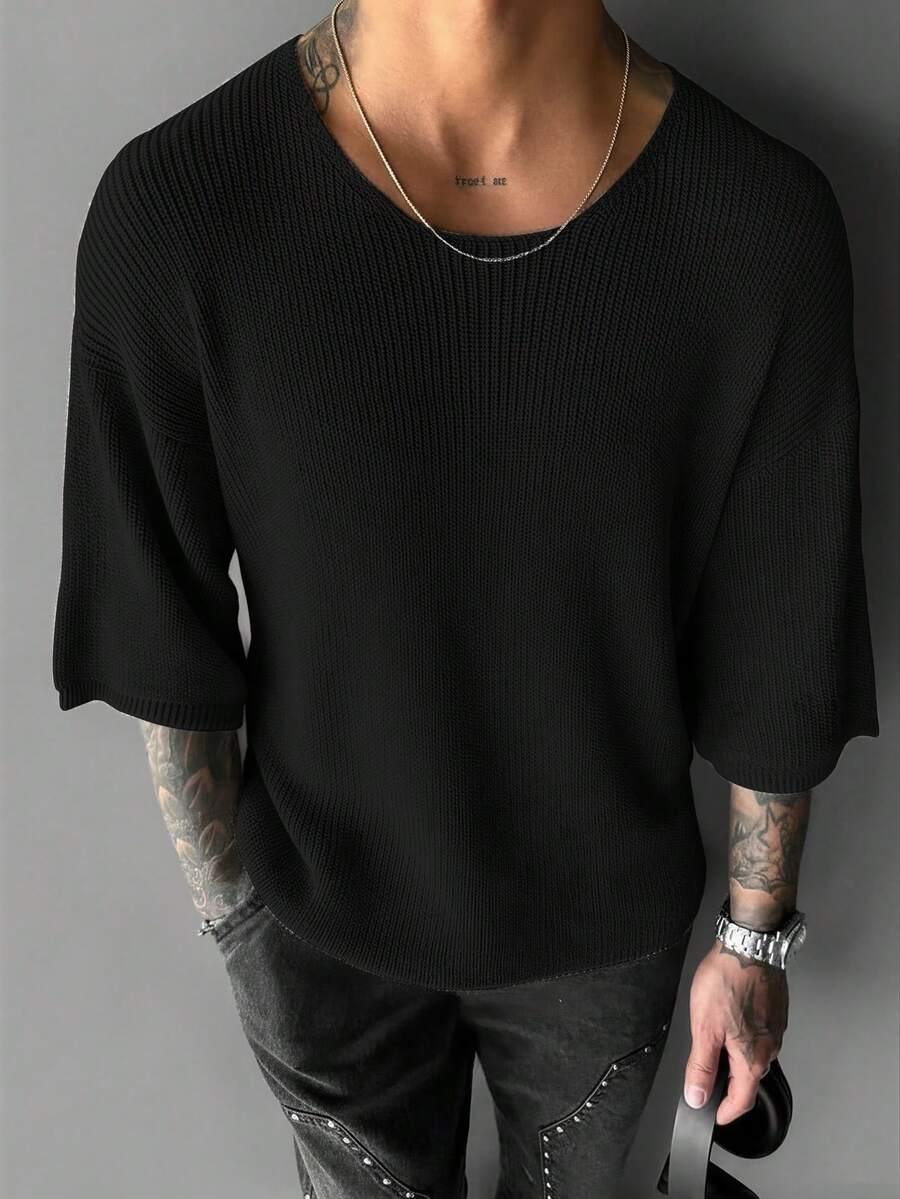 czarny dzianinowy sweter 