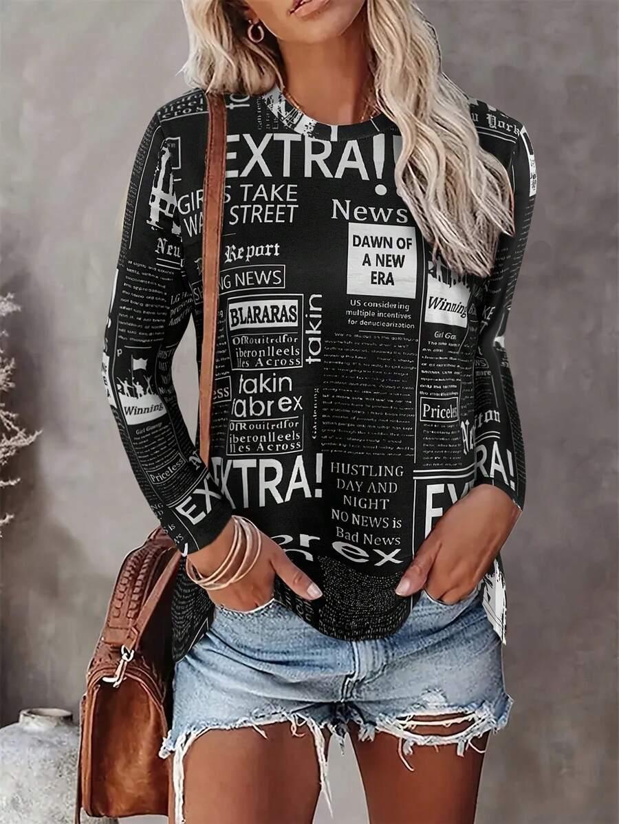 BLUZKA DŁUGI RĘKAW PRINT