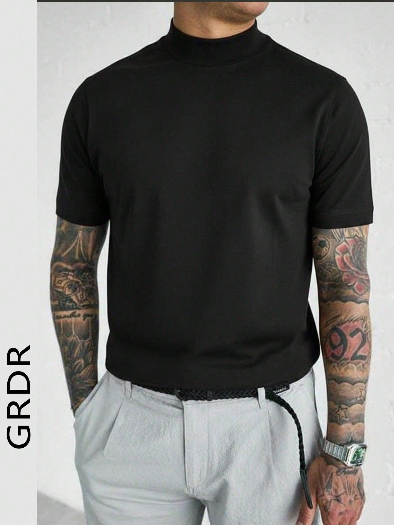 czarny gładki t-shirt