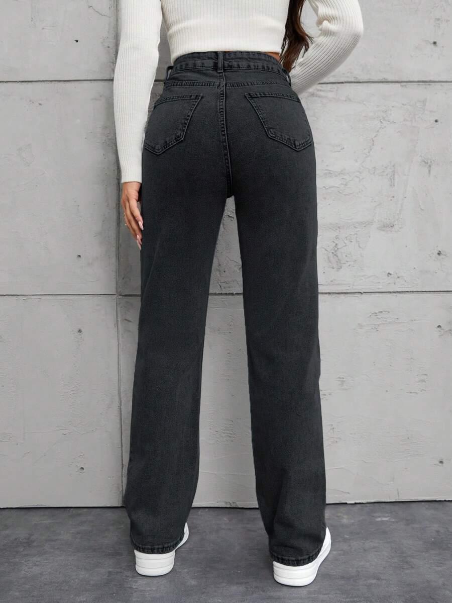 CZARNE SPODNIE JEANS