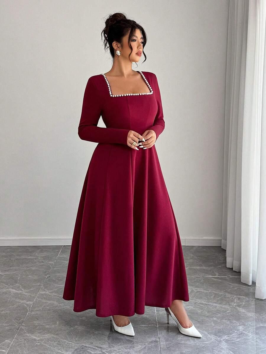 CZERWONA MAXI SUKIENKA