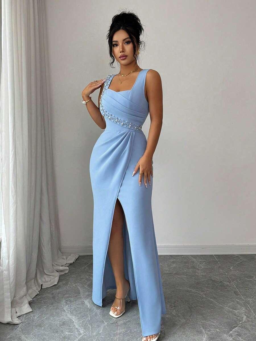 NIEBIESKA MAXI SUKIENKA