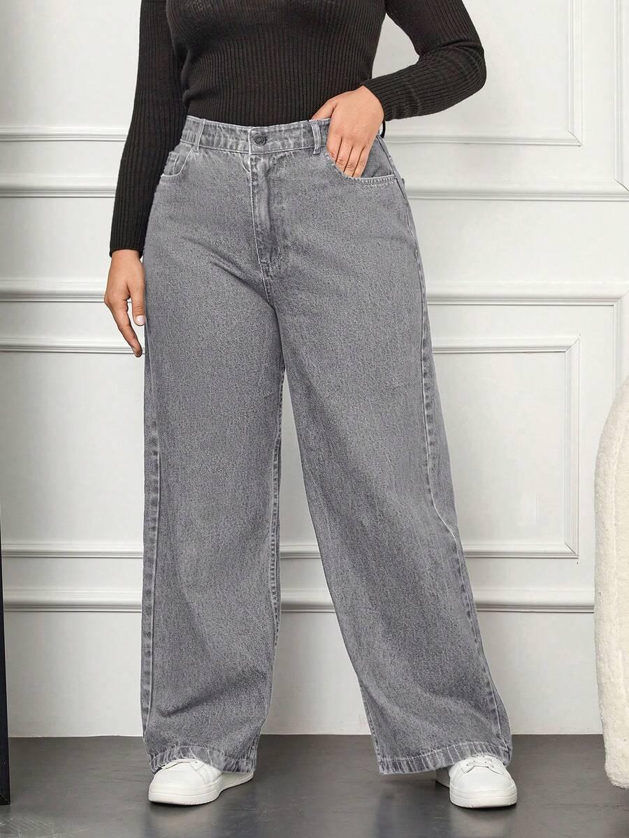 SZARE SPODNIE JEANS 