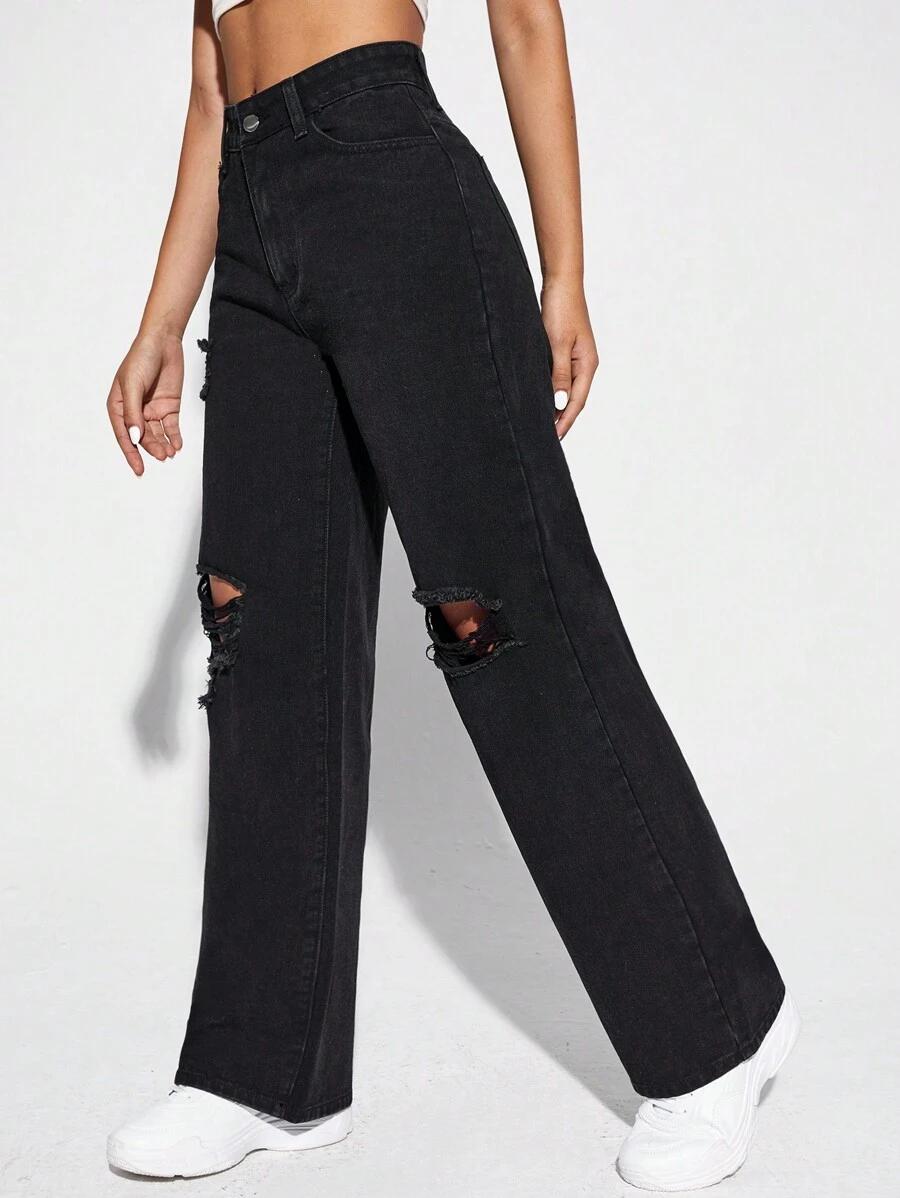 CZARNE SPODNIE JEANS