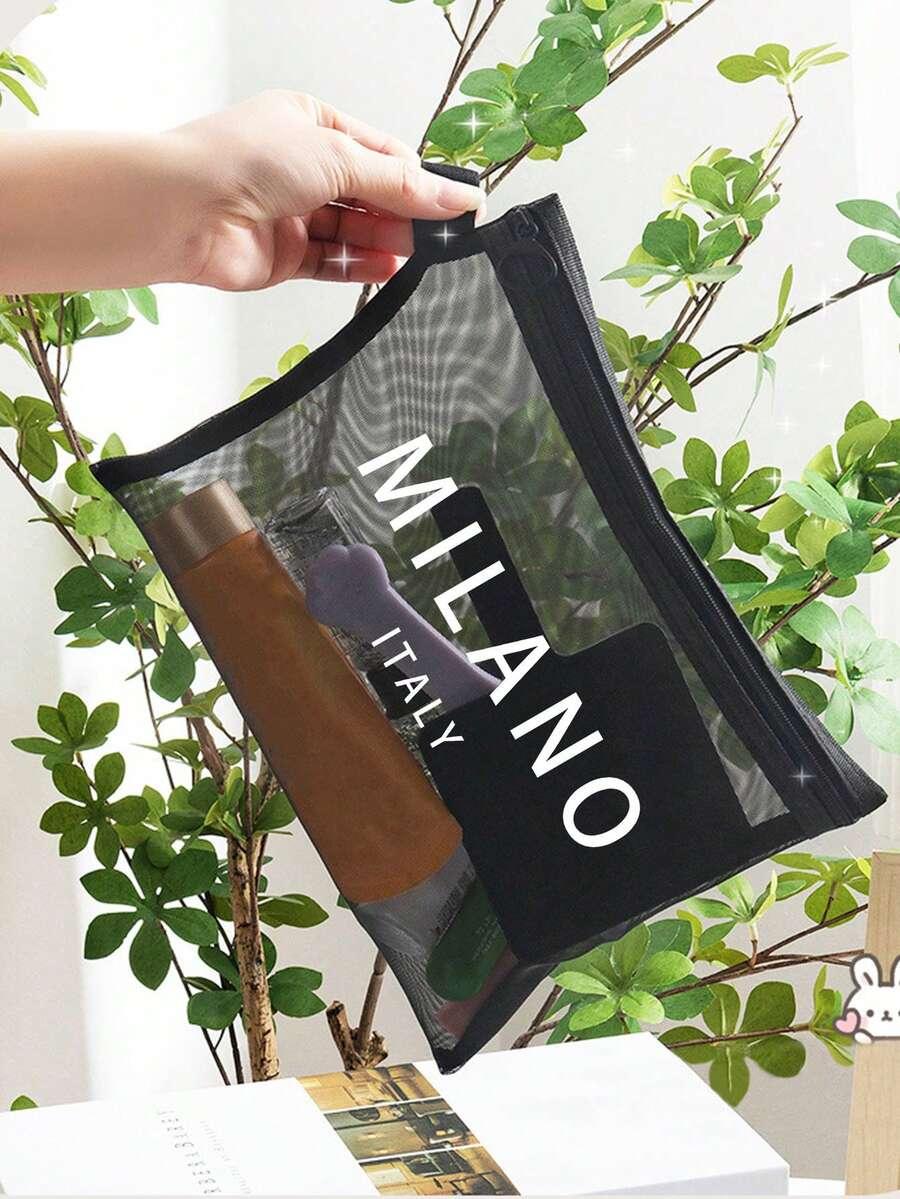 komplet torba kosmetyczka napis milano