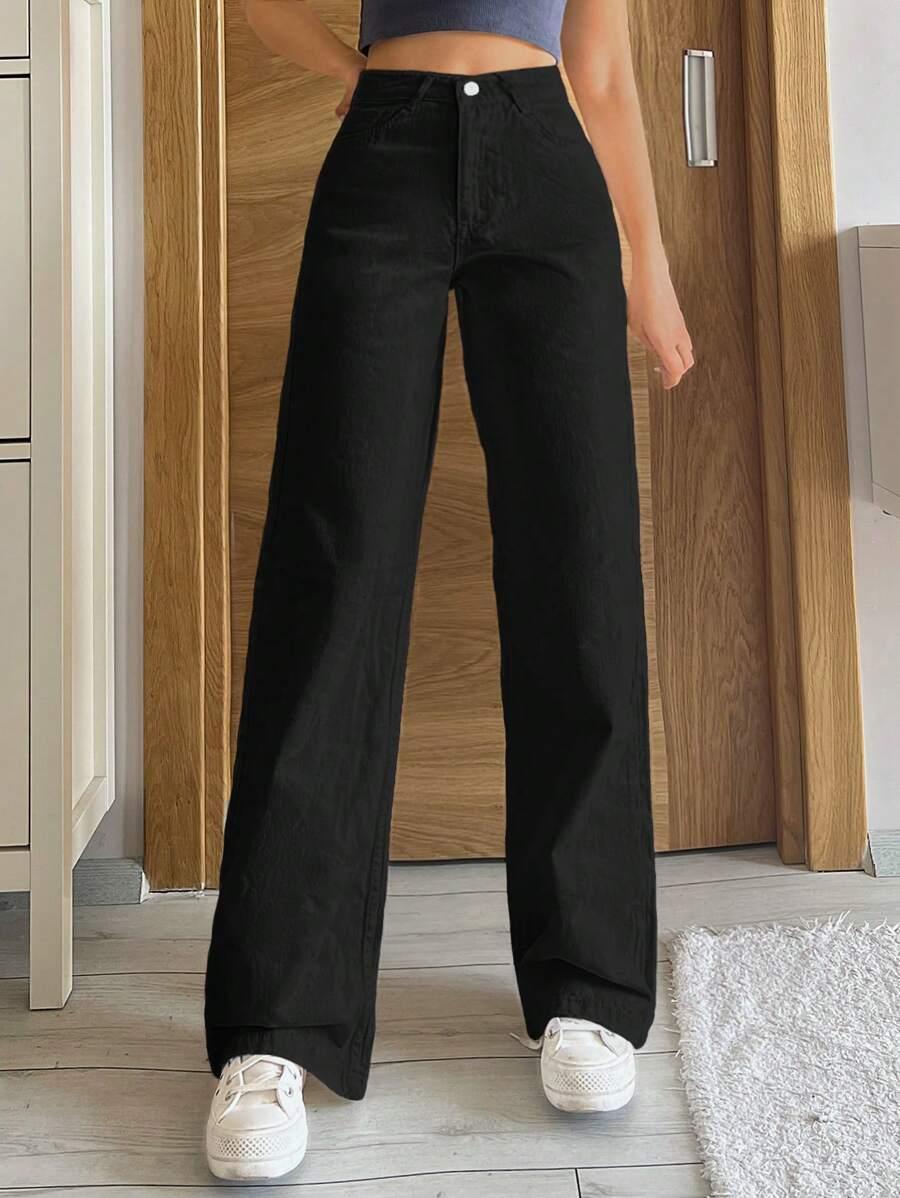 CZARNE SPODNIE JEANS