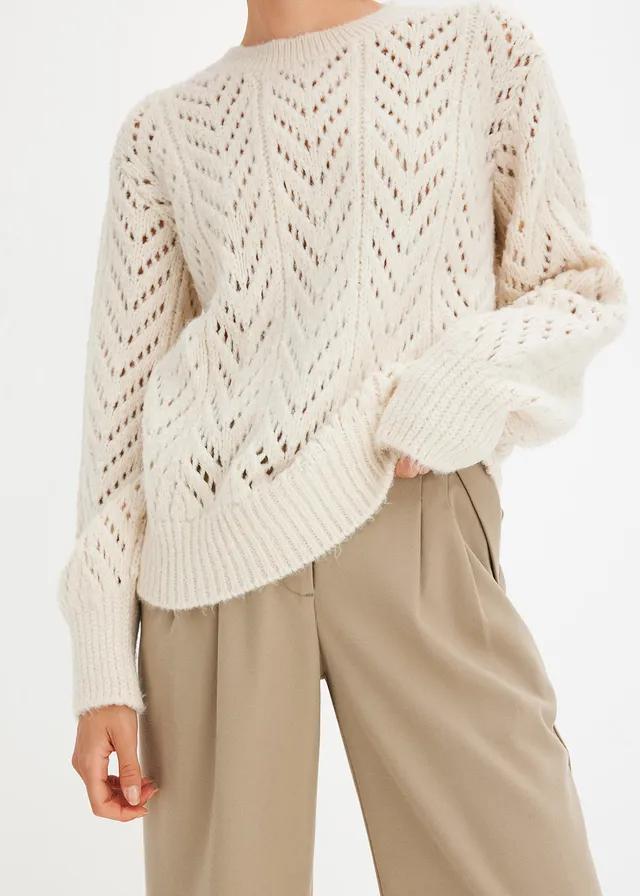 SWETER DAMSKI Z OKRĄGŁYM DEKOLTEM