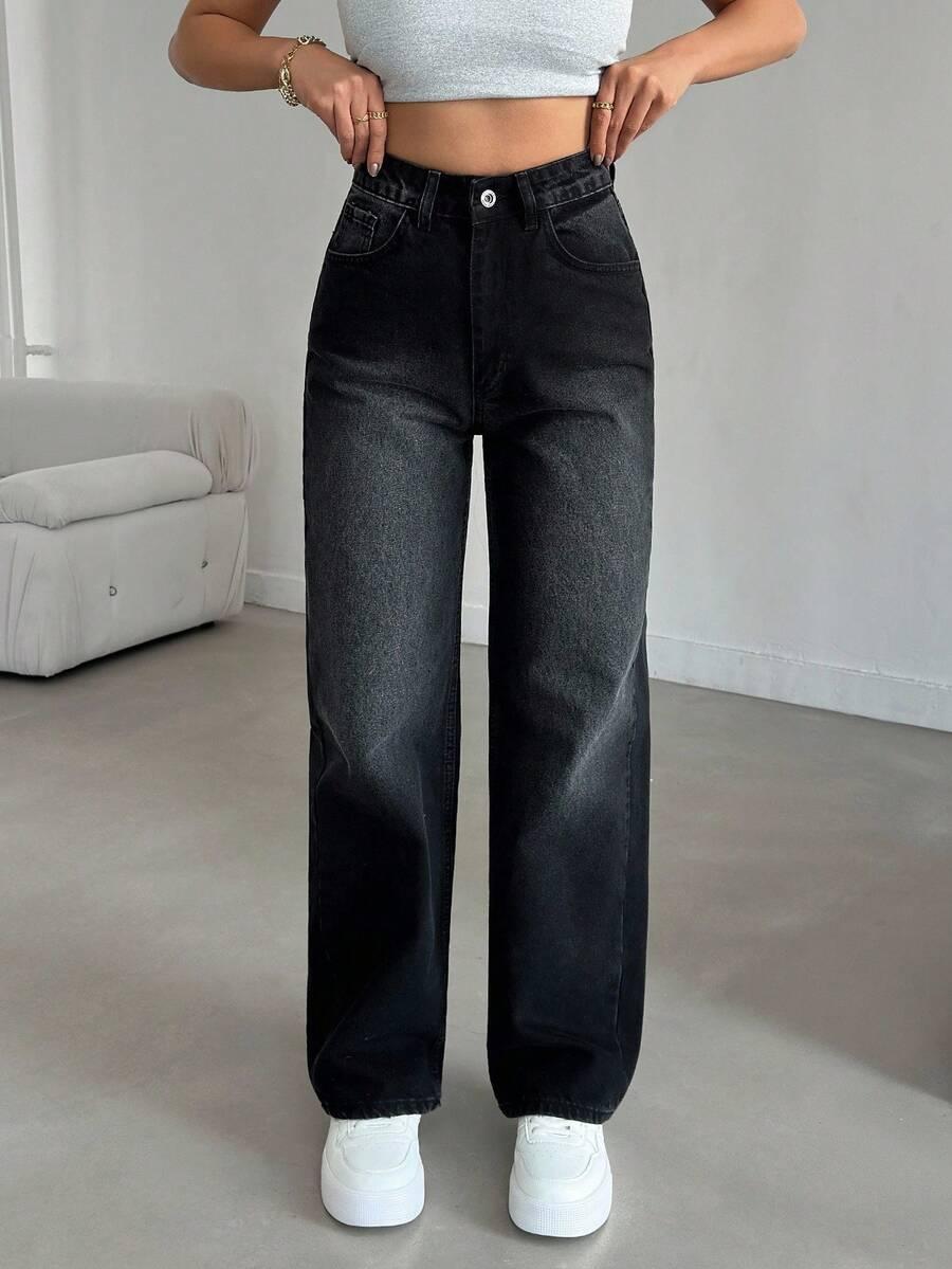 CZARNE SPODNIE JEANS