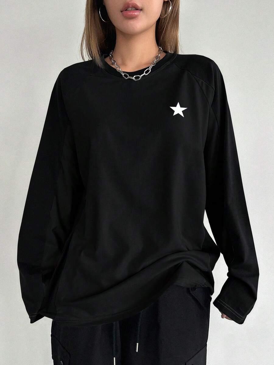 czarna bluzka oversize