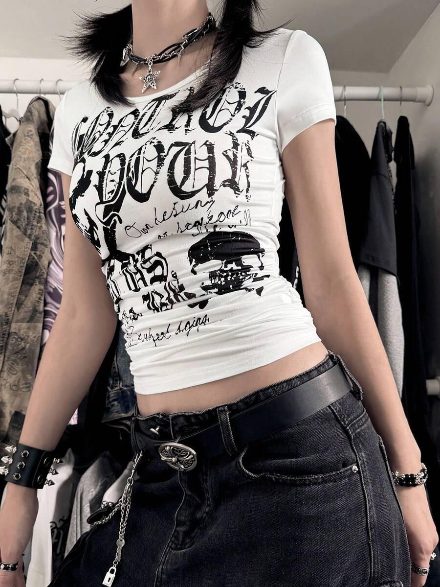 TOP KRÓTKI RĘKAW PRINT 