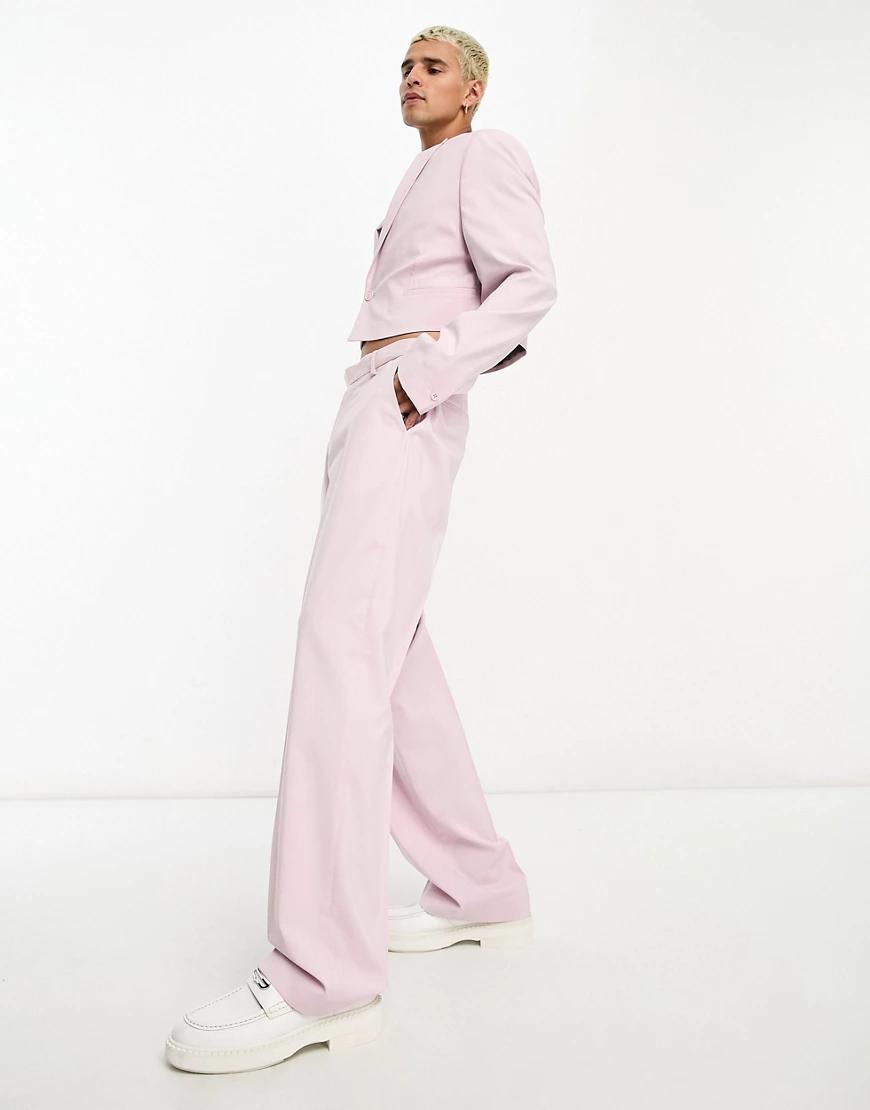fioletowe eleganckie luźne spodnie kant