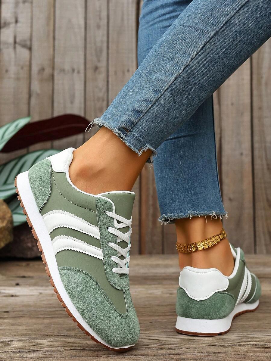 ZIELONE SZNUROWANE BUTY SPORTOWE