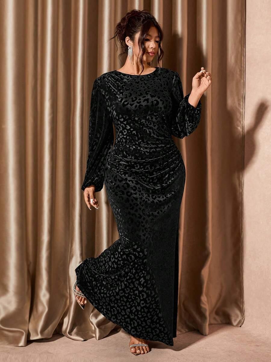 czarna sukienka animal print