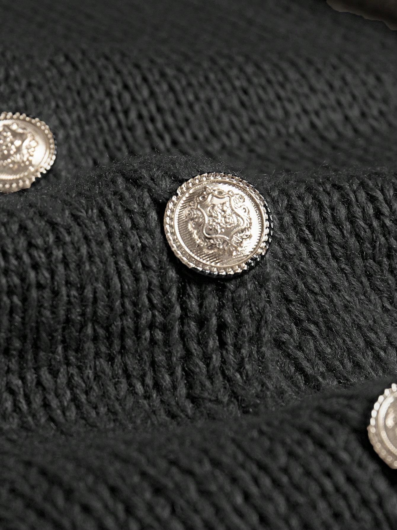 CZARNY SWETER ROZPINANY