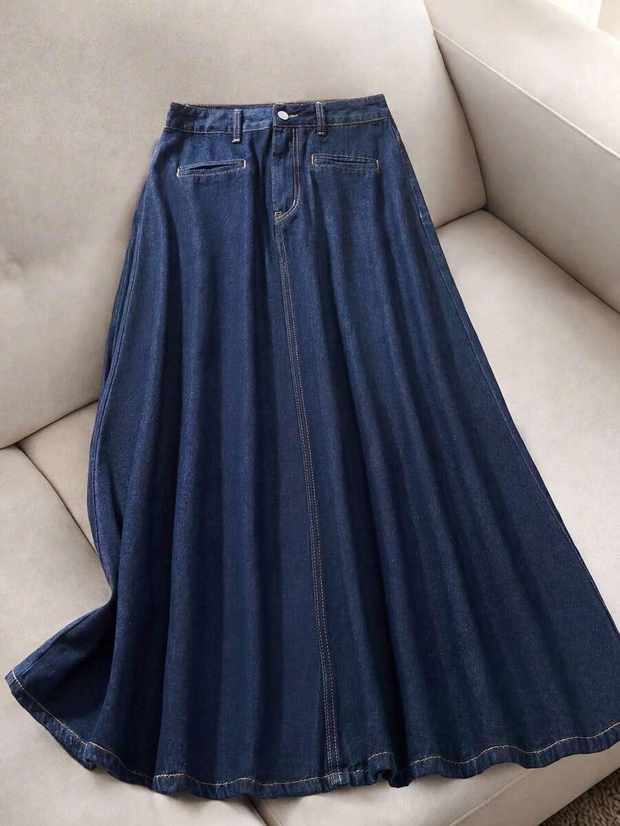GRANATOWA SPÓDNICA JEANS