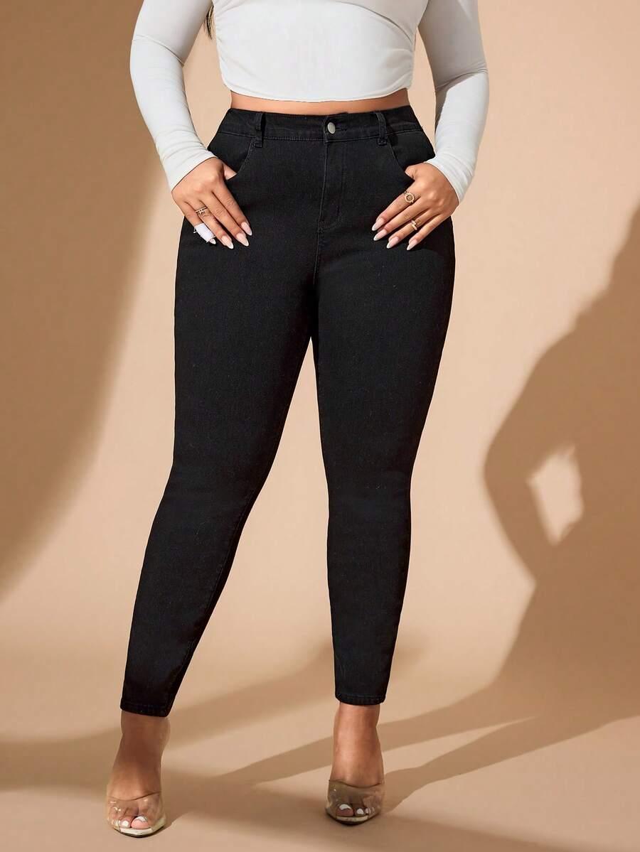 czarne ocieplane spodnie jeans