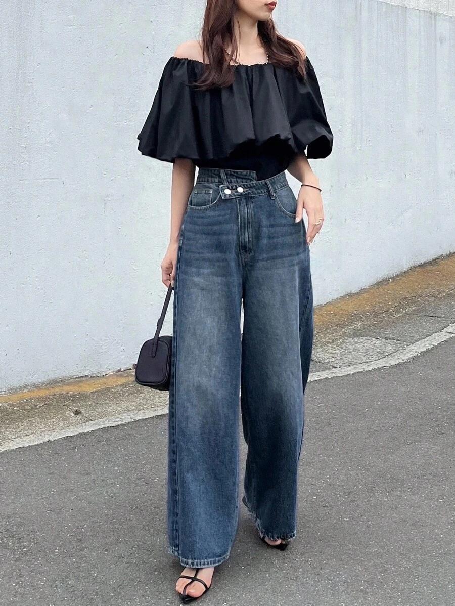 spodnie jeans wysoki stan