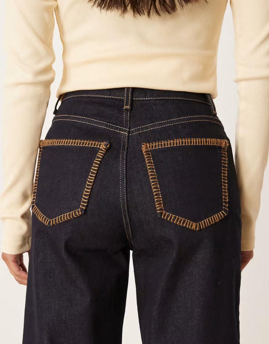 GRANATOWE SPODNIE JEANS