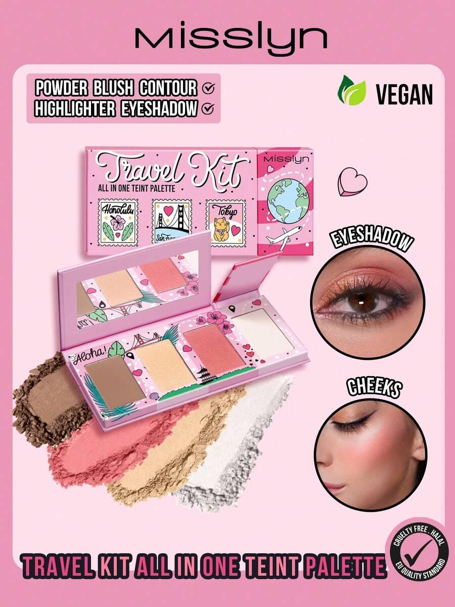 4w1 paleta bronzer róż puder rozświetlacz JETSETTER 