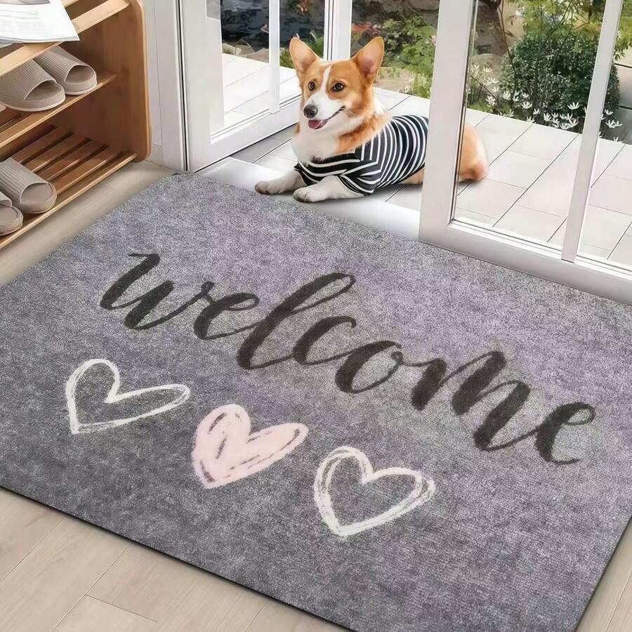 szara wycieraczka napis welcome