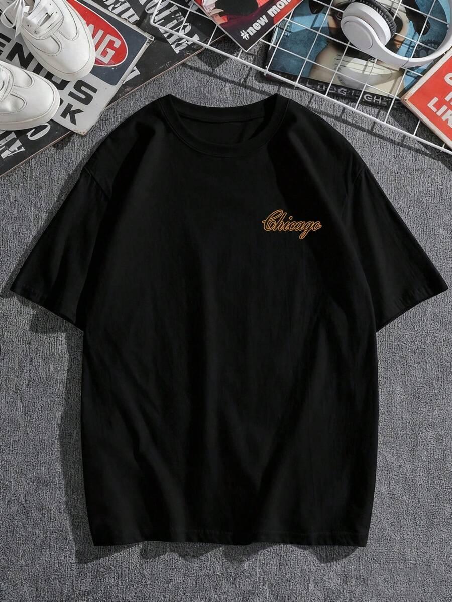 czarny t-shirt print