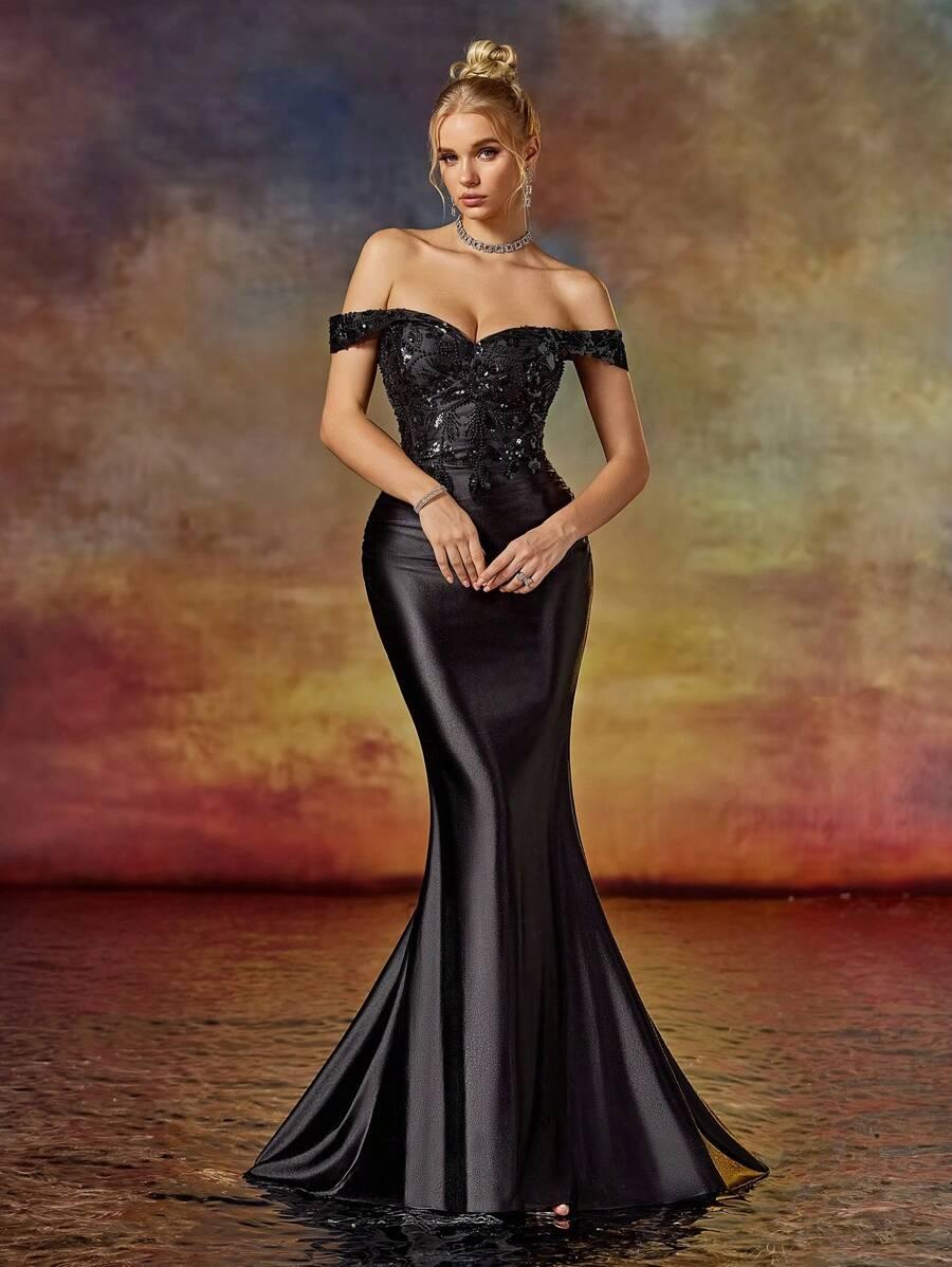 CZARNA MAXI SUKIENKA 