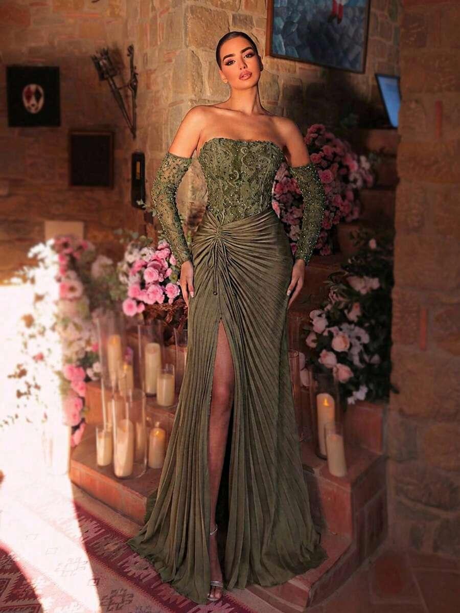 zielona maxi sukienka