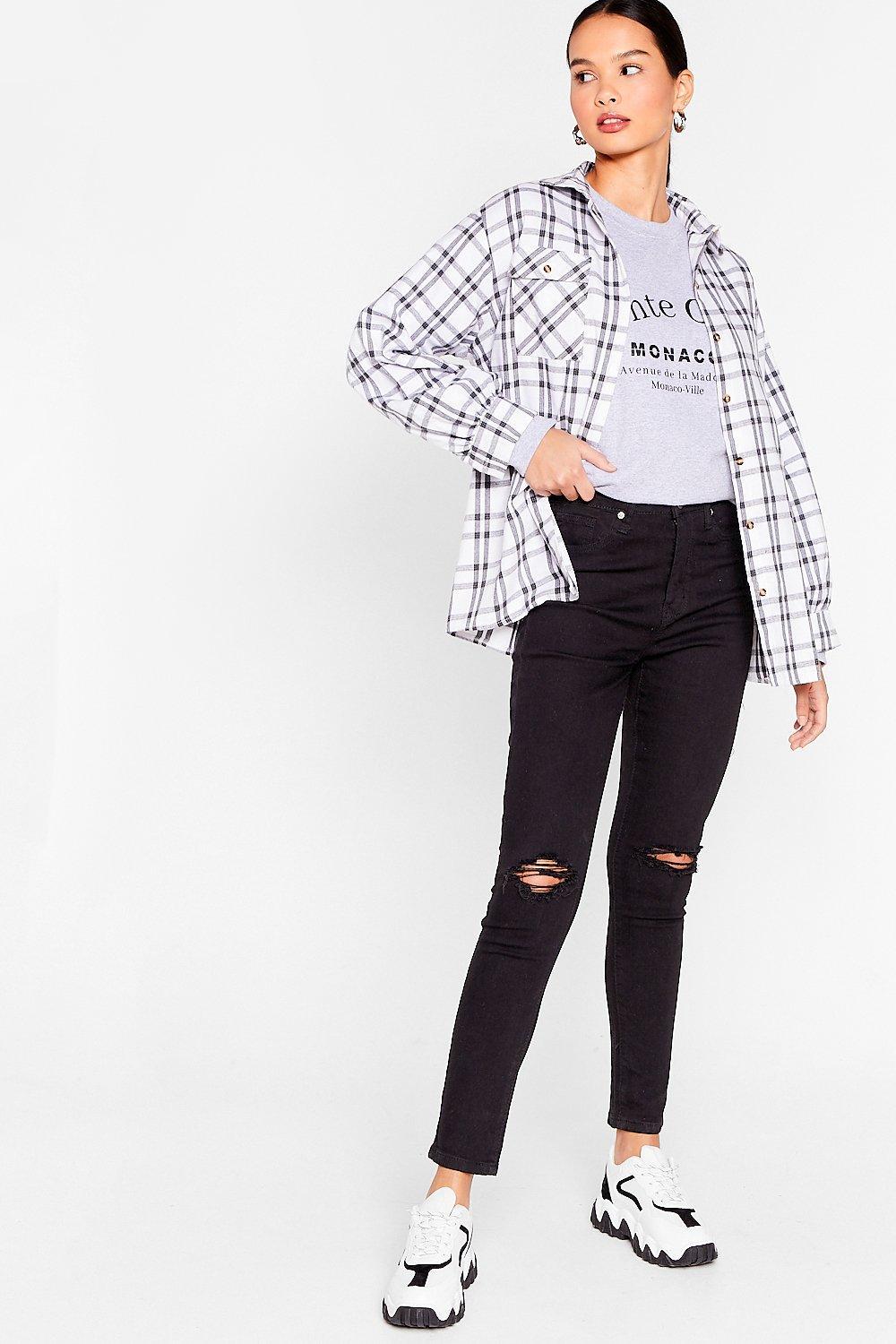 CZARNE SPODNIE JEANS RIPPED