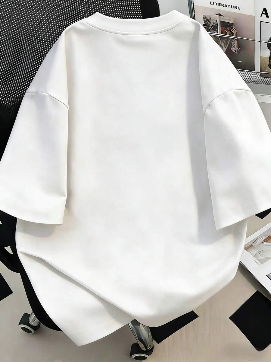 biały t-shirt nadruk 