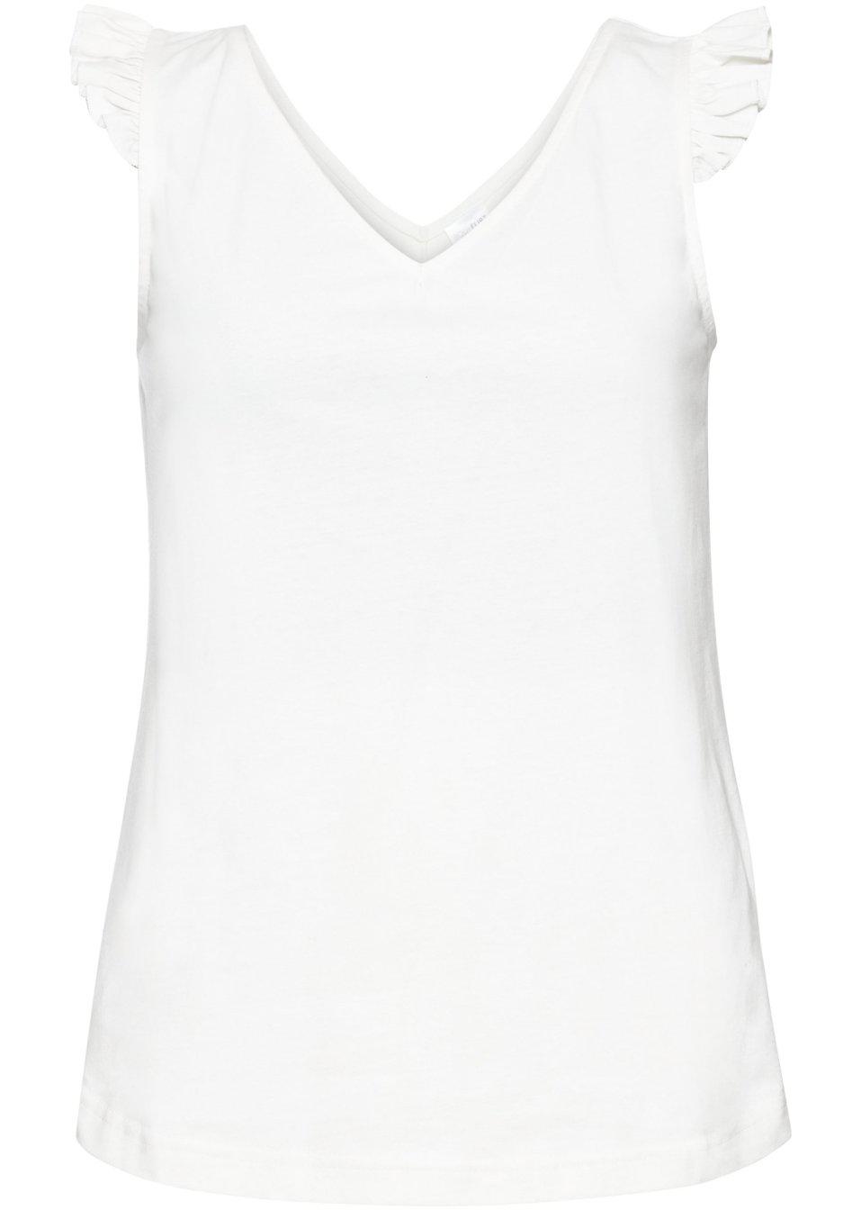 BIAŁY TOP V-NECK