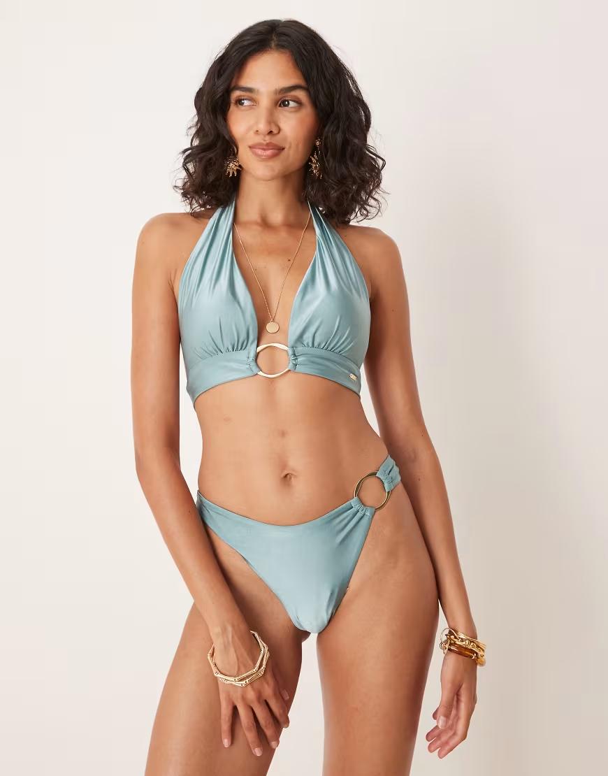 niebieski dół od bikini zdobienie 