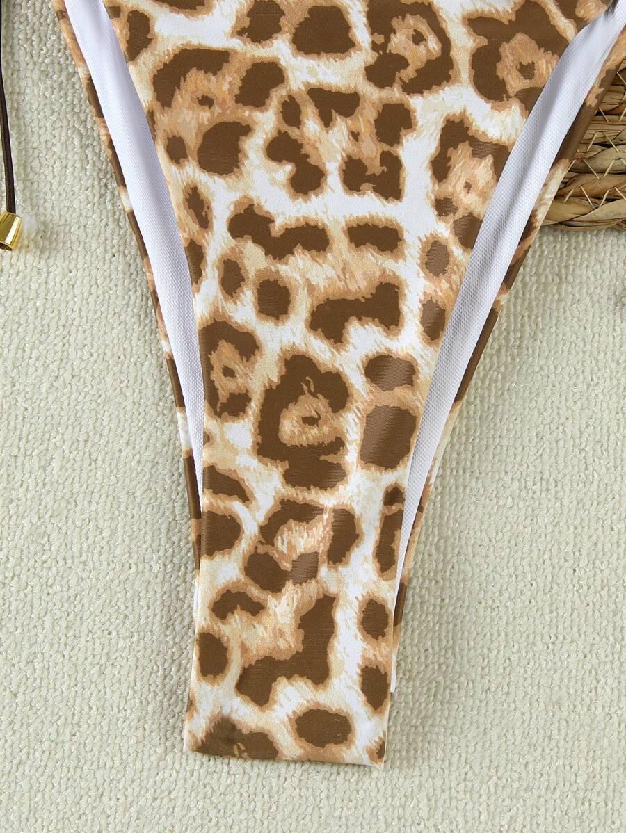 dwuczęściowy strój kąpielowy narzutka animal print