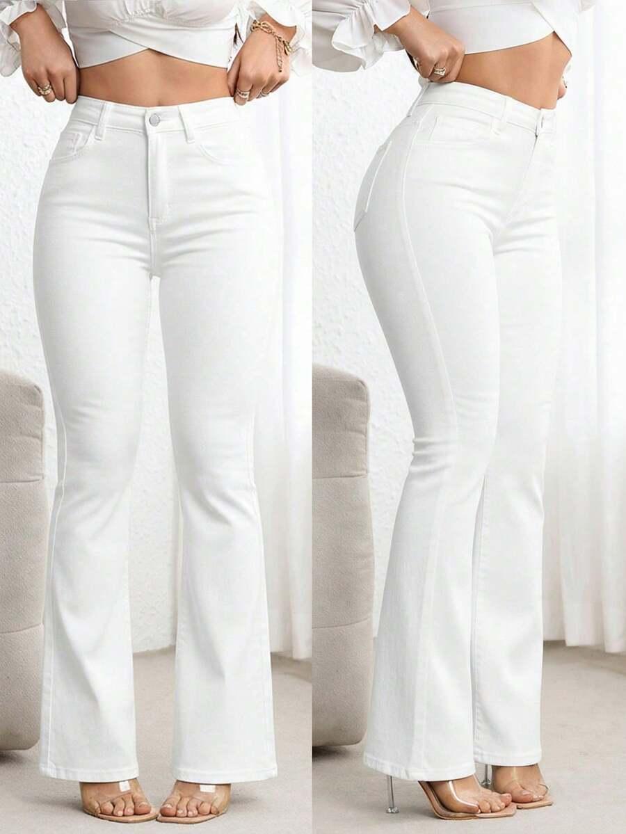 BIAŁE SPODNIE JEANS