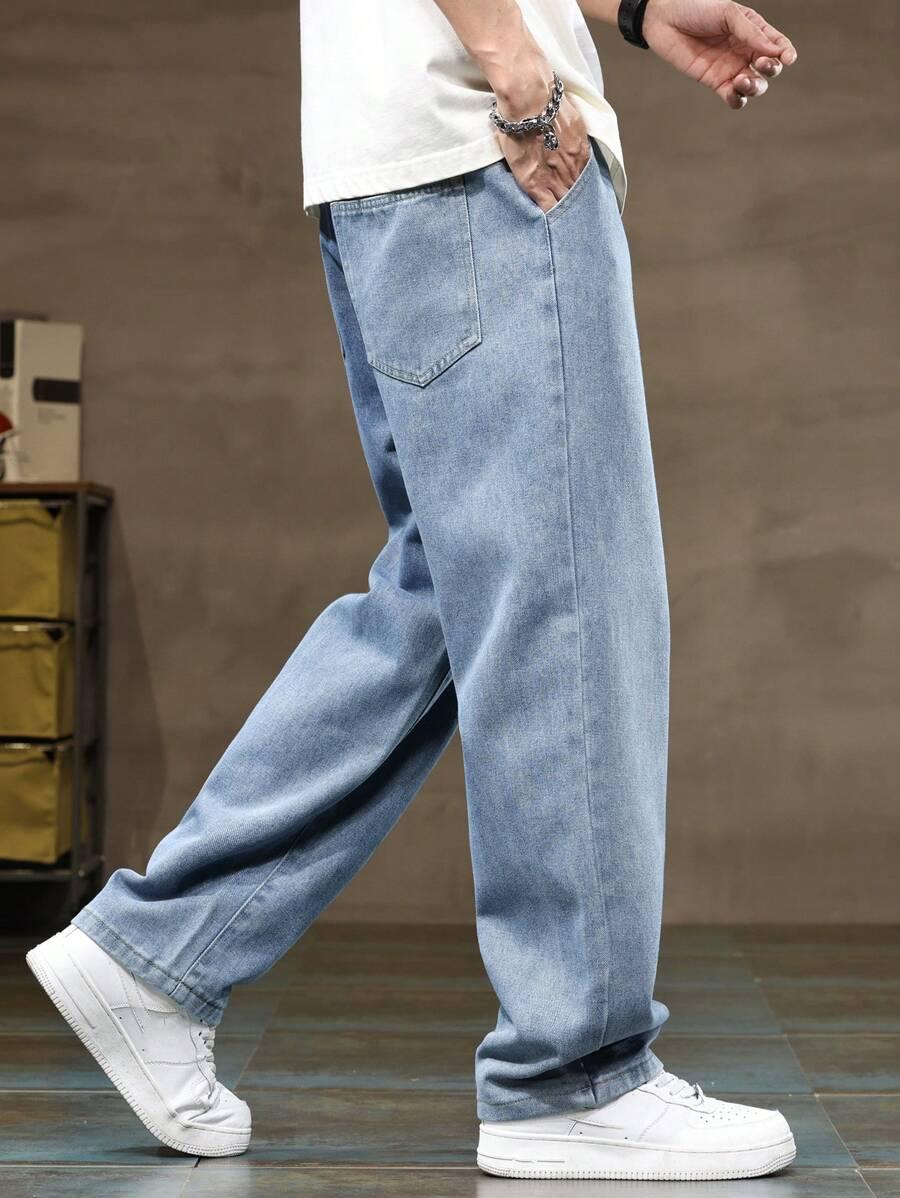 SPODNIE JEANS Z GUMKĄ W PASIE