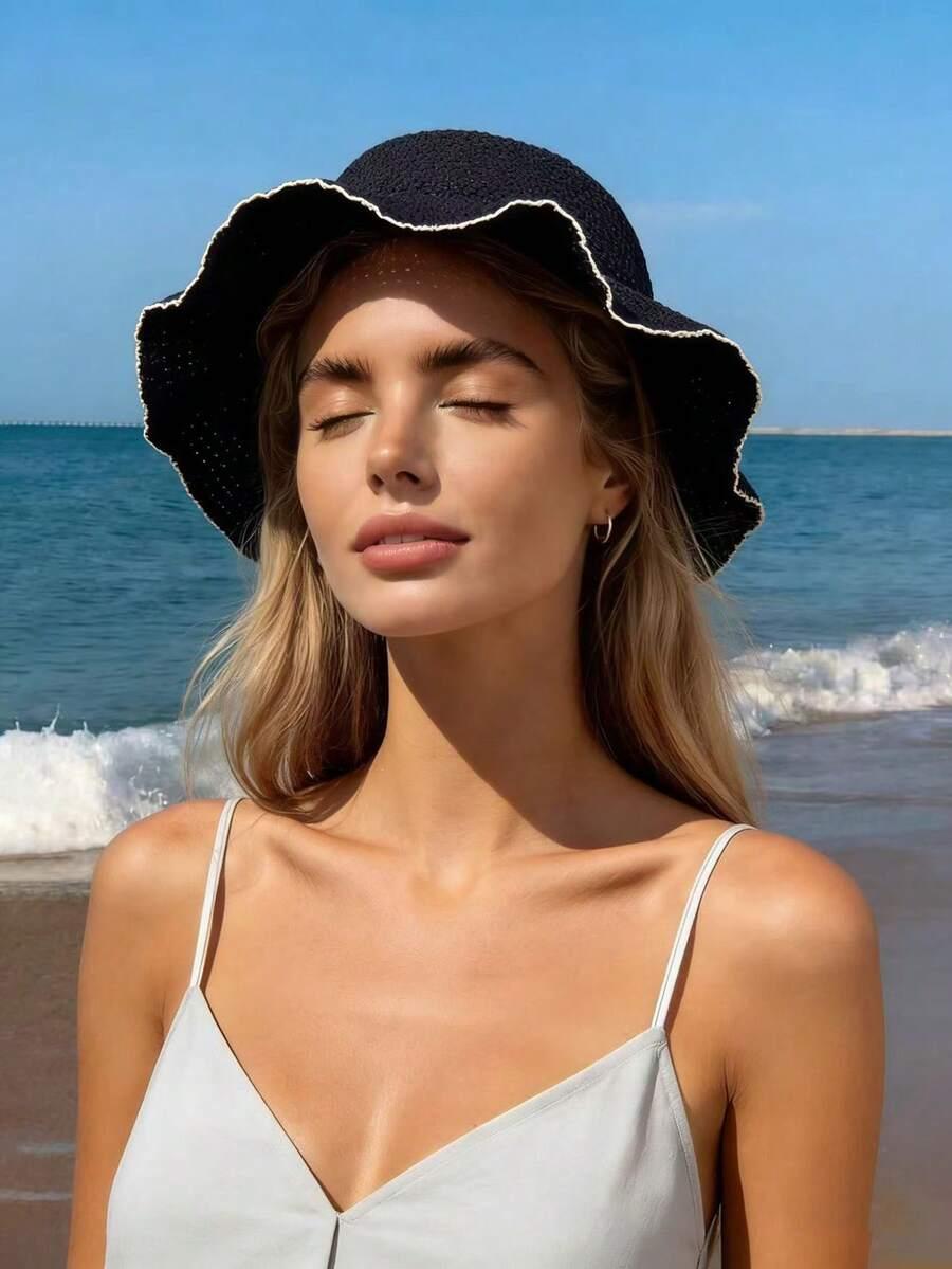 czarny kapelusz casual