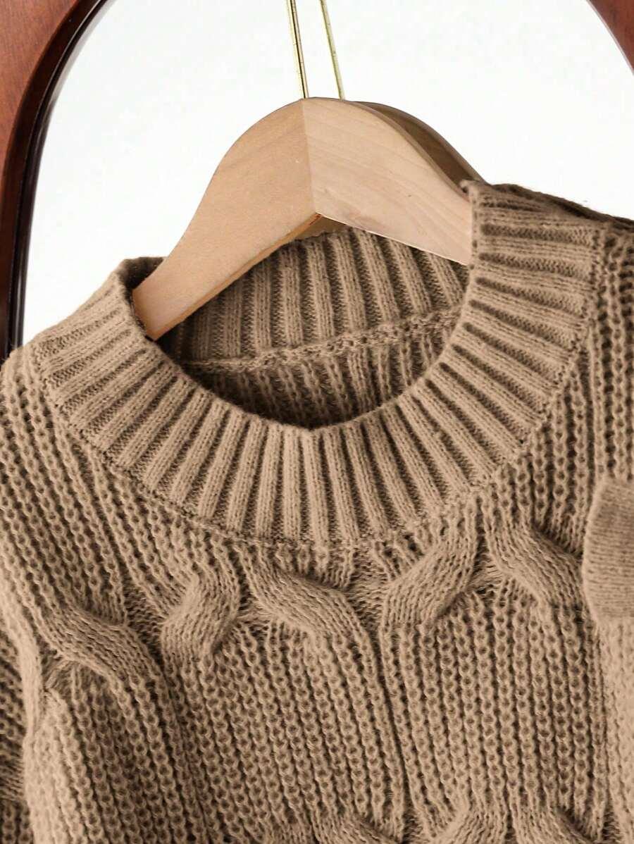 BRĄZOWY SWETER DŁUGI RĘKAW