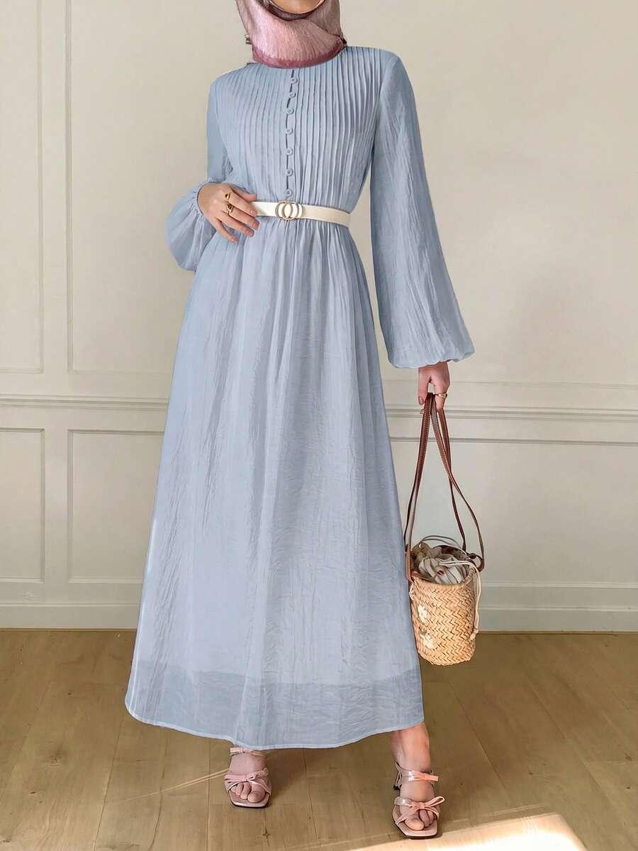 niebieska maxi sukienka