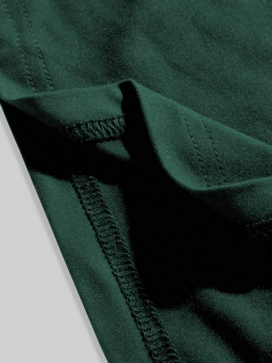 zielony t-shirt okrągły dekolt