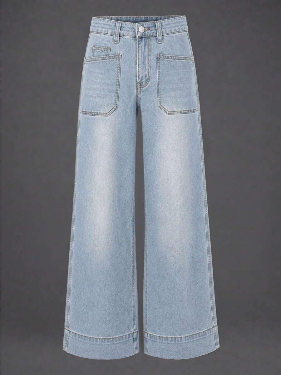 niebieskie spodnie jeans