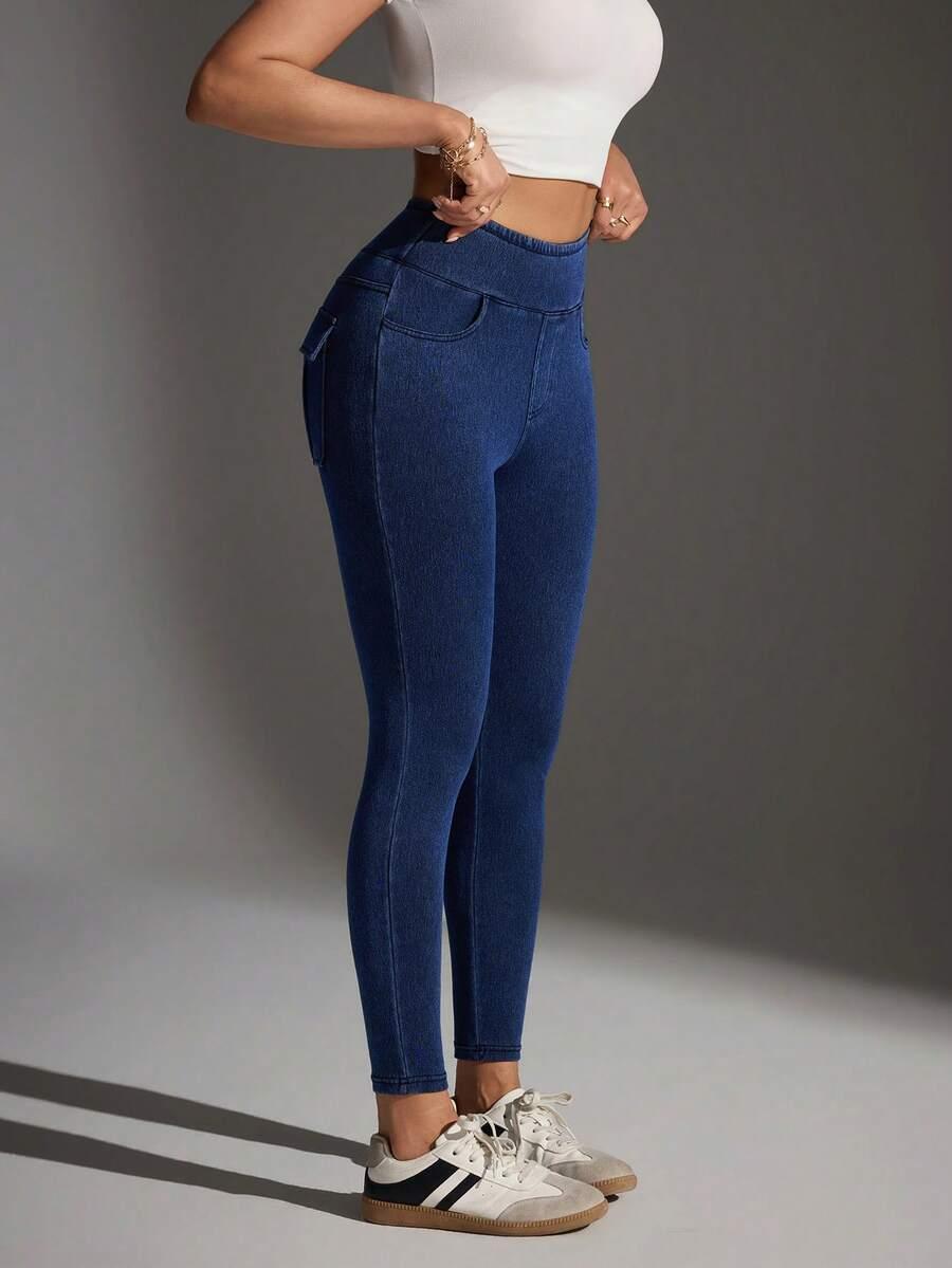 GRANATOWE SPODNIE CASUAL